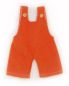 Preview: Puppen-Latzhose 3/4 lang Kord orange 38-42cm