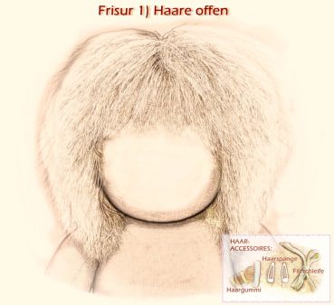 Teil 3/4: Gr 54cm Puppenhaare aus Mohairfellgewebe BLOND/Haarlänge 7cm