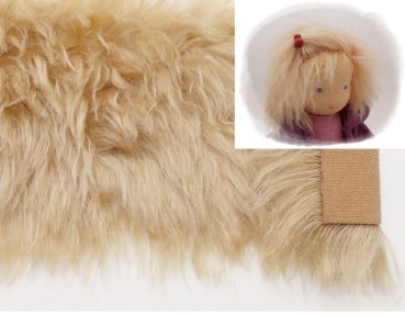 Fellstück aus Mohairfellgewebe Farbe: strohblond (Haarlänge 7cm)