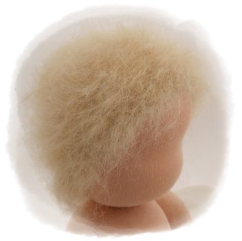 Teil 3/4: Gr 30cm Puppenhaare Glattmohairgarn STROHBLOND Haarlänge Flaum