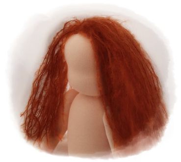 Teil 3/4: Gr 54cm Puppenhaare/Frisur aus Glattmohairgarn GINGER/Haarlänge 18cm