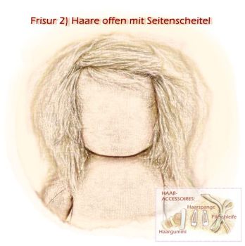 Teil 3/4: Gr 54cm Puppenhaare aus Mohairfellgewebe BLOND/Haarlänge 7cm