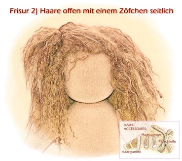 Teil 3/4: Gr 40-48cm Puppenhaare/Frisur aus Tibetlammfell BRAUN-KUPFER-MELIERT/gemischte Haarlänge 9-12cm
