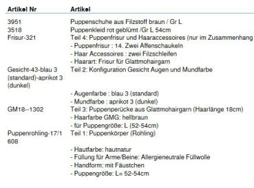 Wunschpuppe für Bestellung 201610467