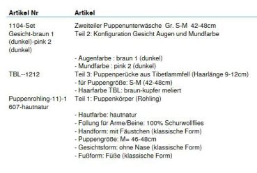 Wunschpuppe für Bestellung 201710398