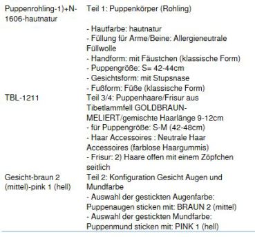 Wunschpuppe für Bestellung 201800095