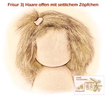 Teil 3/4: Gr 54cm Puppenhaare aus Mohairfellgewebe goldbraun/Haarlänge 7cm