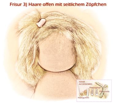 Teil 3/4: Gr 54cm Puppenhaare aus Mohairfellgewebe BLOND/Haarlänge 7cm