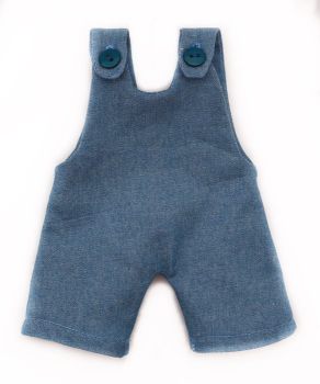 Puppen-Latzhose  Jeans mit Knöpfen 28-30cm