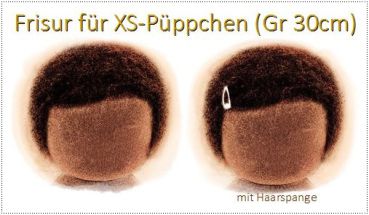 Teil 3/4: Gr 30cm Puppenhaare Glattmohairgarn SCHWARZ Haarlänge Flaum