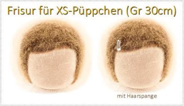 Teil 3/4: Gr 30cm Puppenhaare Glattmohairgarn DUNKELBRAUN Haarlänge Flaum