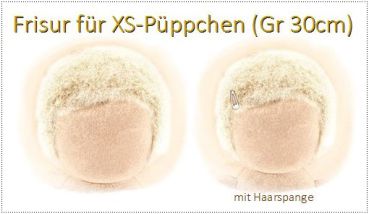 Teil 3/4: Gr 30cm Puppenhaare Glattmohairgarn BLOND Haarlänge Flaum