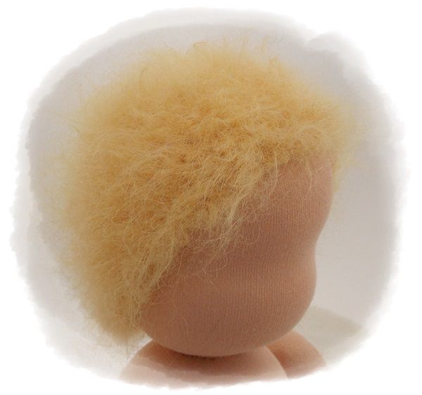 Teil 3/4: Gr 30cm Puppenhaare Glattmohairgarn BLOND Haarlänge Flaum