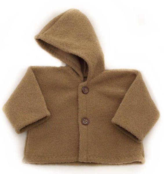 Puppen-Kapuzenjacke bärbraun 42-48cm