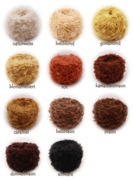 Übersicht Puppenhaare Glattmohair