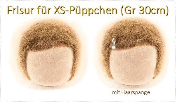 Teil 3/4: Gr 30cm Puppenhaare Glattmohairgarn KASTANIENBRAUN Haarlänge Flaum