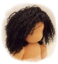 Teil 3/4: Gr 40-48cm Puppenhaare/Frisur aus Tibetlammfell SCHWARZ/gemischte Haarlänge 9-12cm