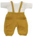 Puppenlatzhose gelb mit T-Shirt Zweiteiler 35-40cm (IF)