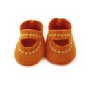 Puppenschuhe aus Filzstoff orange 44-48cm